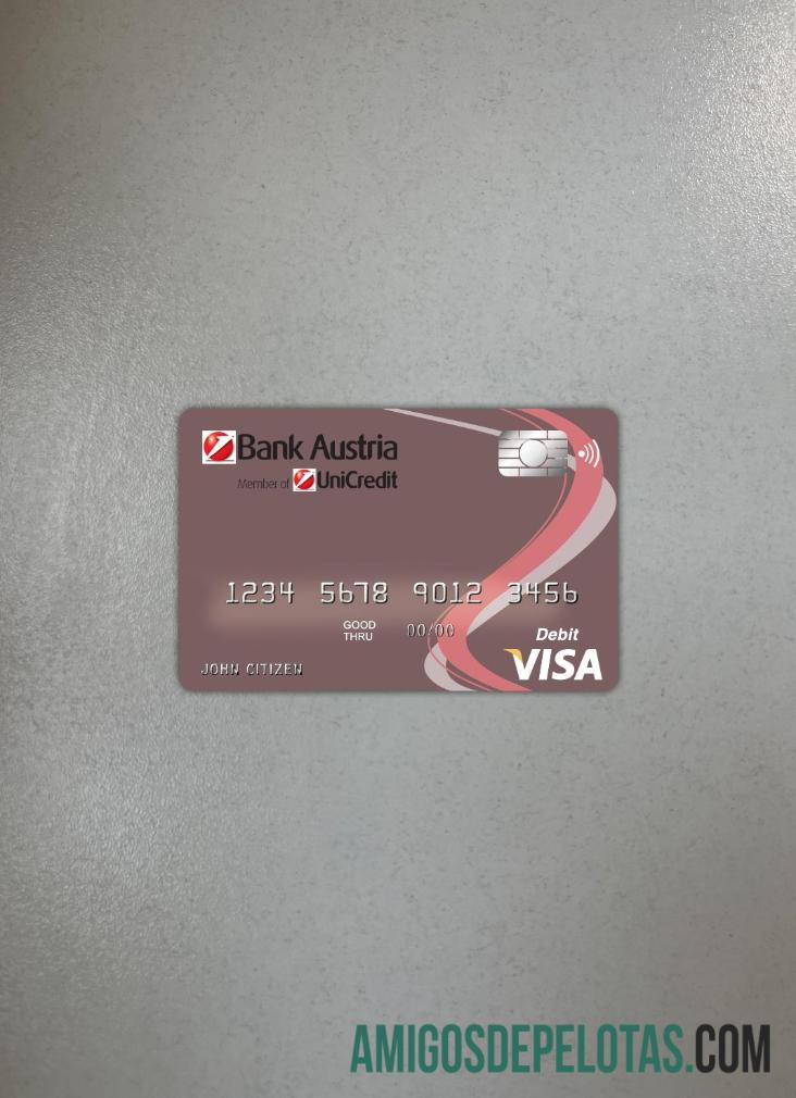 Austria Bank Austria Visa Card Photolook Front exemplo
